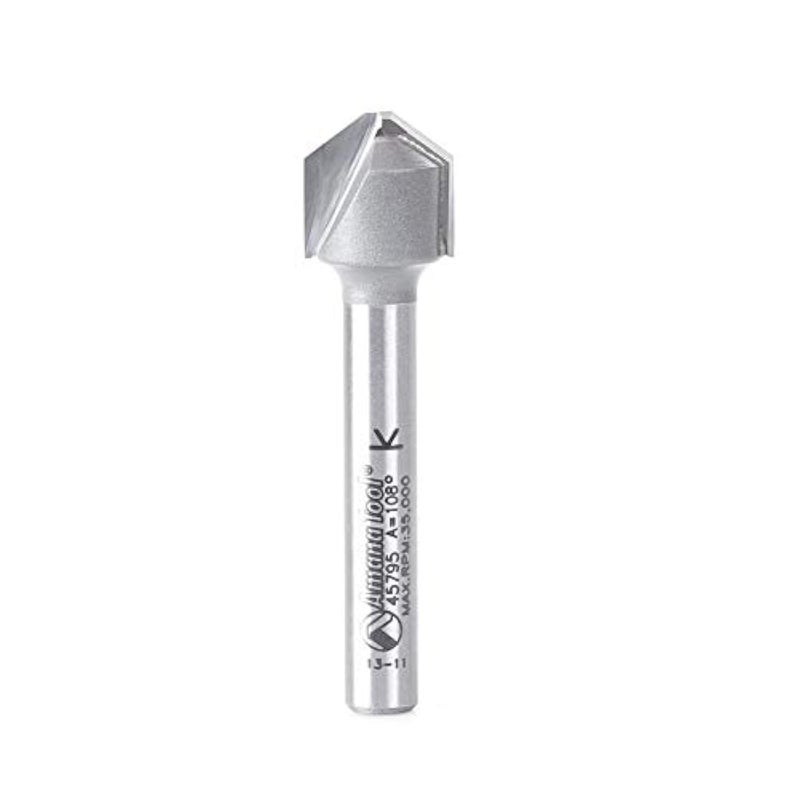 Amana Tool - 45795 Carbide Tipped Double Edge Folding V-Groove 108 Deg x 0.090" Tip Wi